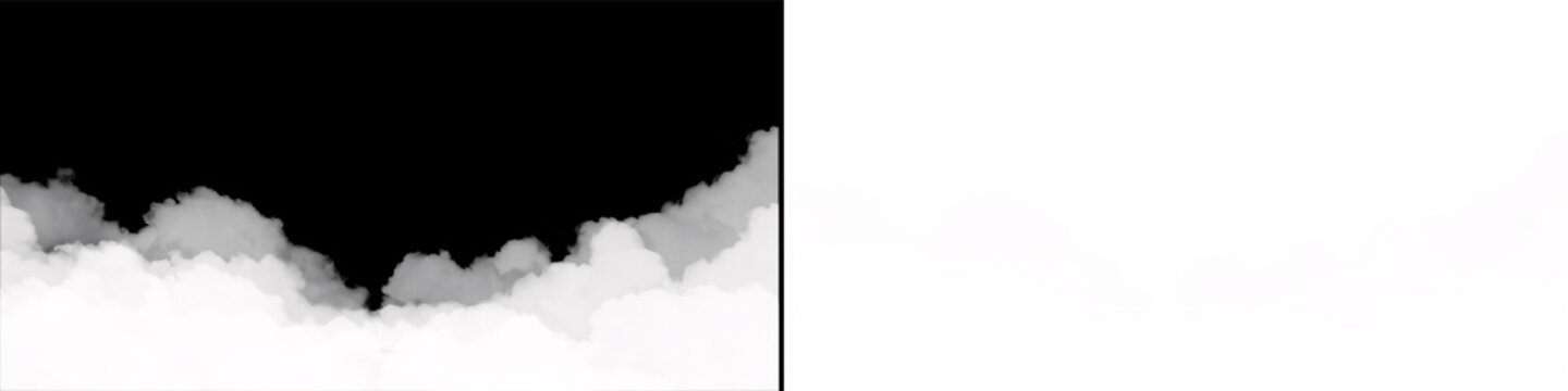 Soft voluminous clouds isolated on transparent background for high resolution creative artistic digital image editing.