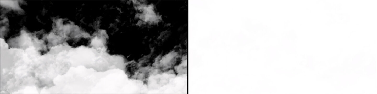 Dramatic rolling clouds collection isolated on transparent backdrop for sky replacement photography and motion graphic.