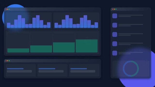 Modern digital dashboard interface with data analytics