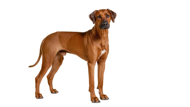 Rhodesian Ridgeback dog standing profile view