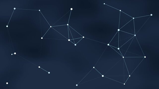 Blue plexus network of connected dots and lines technology seamless loop 4K background