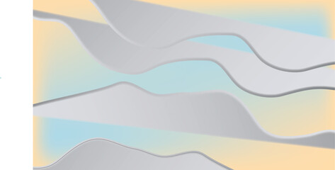 Obraz premium Wavy layered pattern with pastel gradient colors and soft shadows
