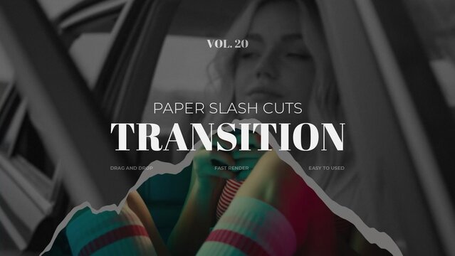 Paper Slash Cuts Transition / Horizontal / Part 20