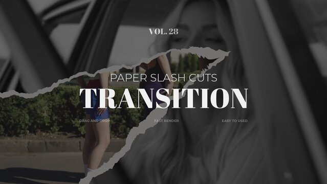 Paper Slash Cuts Transition / Horizontal / Part 28