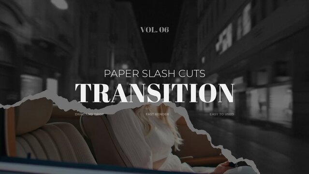 Paper Slash Cuts Transition / Horizontal / Part 06