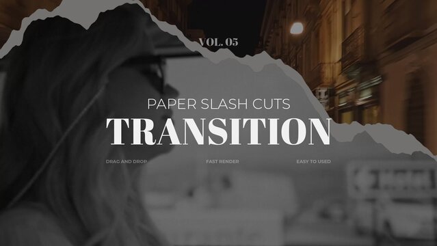Paper Slash Cuts Transition / Horizontal / Part 05