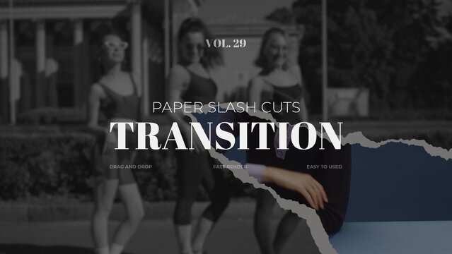 Paper Slash Cuts Transition / Horizontal / Part 29