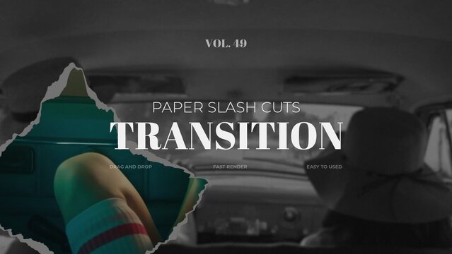 Paper Slash Cuts Transition / Horizontal / Part 49