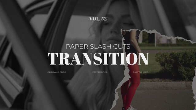 Paper Slash Cuts Transition / Horizontal / Part 52