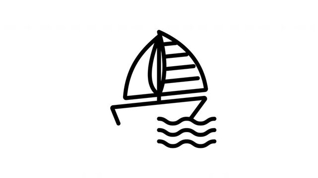 sail boat animation icon