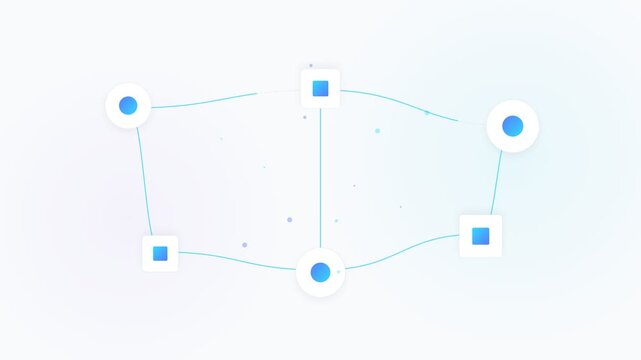 Digital network concept with connected nodes