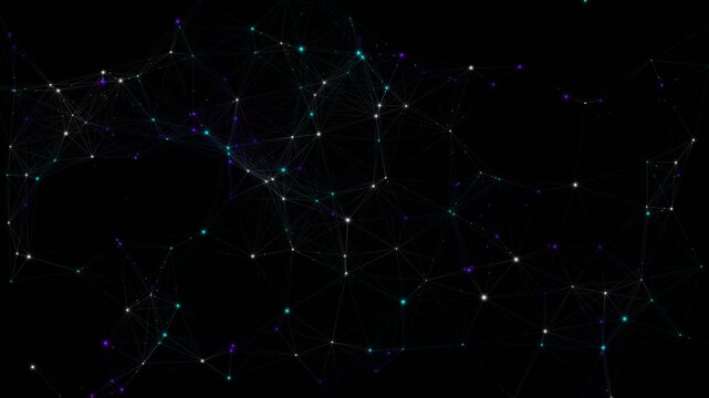 Digital network nodes connecting in abstract space