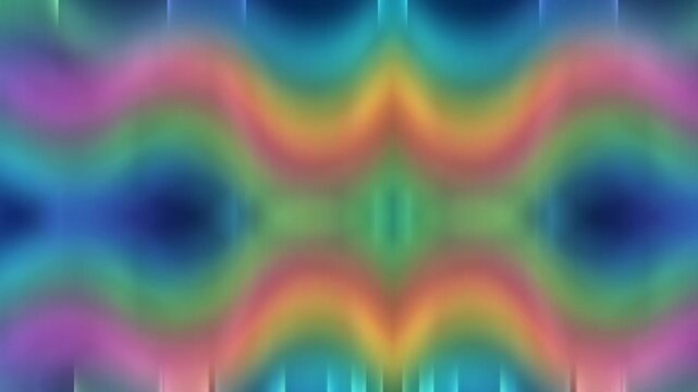 Abstract symmetrical colorful fluid gradient wave motion background : Vibrant blurred holographic rainbow liquid motion backdrop