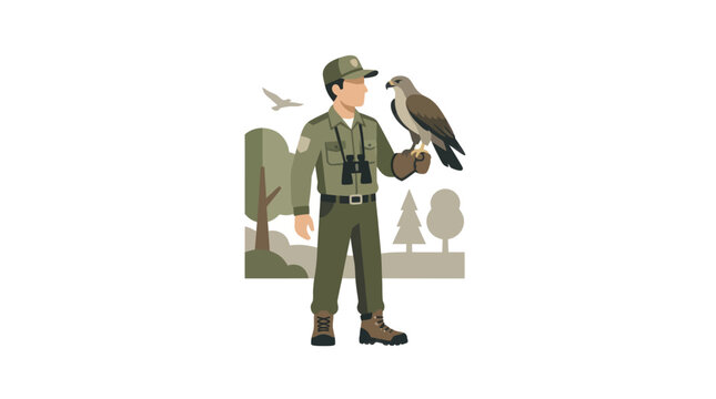 Man holding a large bird.
