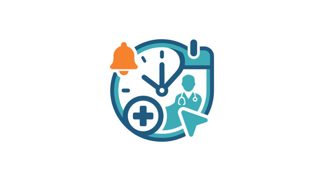 Medical Emergency Response Time Clock Icon.