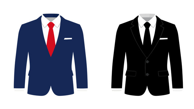 Two business suits with different colors.