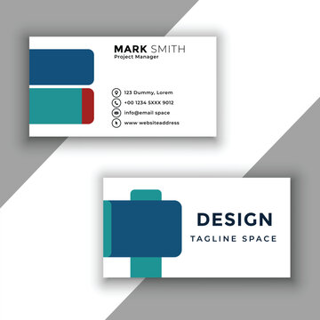 business card template with colorful geometric shapes