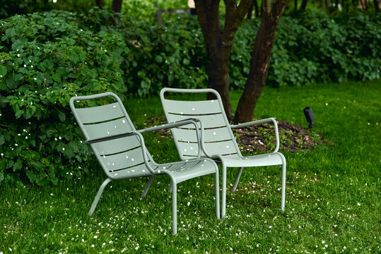 Two chairs in the park 