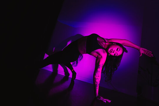 Colorful fitness movement portrait