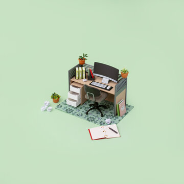 Miniature Office Cubicle