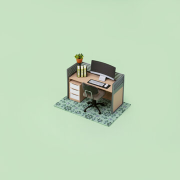 Miniature Office Cubicle