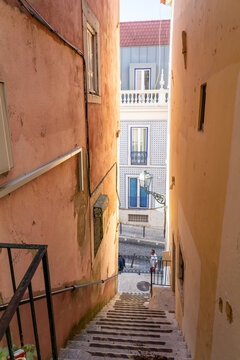 walking the streets of Lisbon Portugal