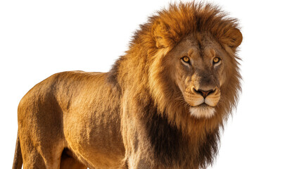 Majestic male lion with full mane looking forward © Peregrine