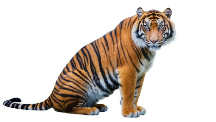 Obraz premium Bengal tiger sitting with orange and black stripes