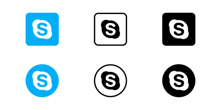 Skype icon vector.skype logo vector.skype button vector illustration.