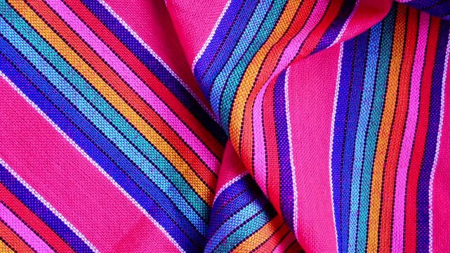 Mexican striped textile folk art moving background
