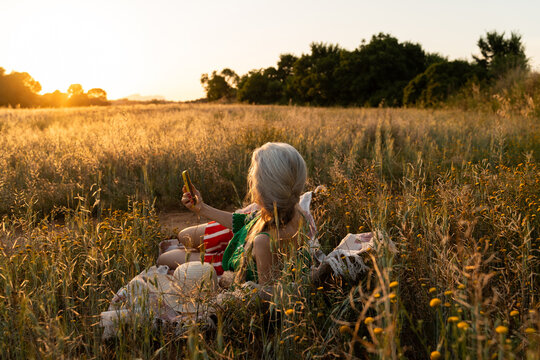 Senior Woman Using Phone Outdoors