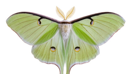 Luna moth with large pale green wings and eye spots © Peregrine