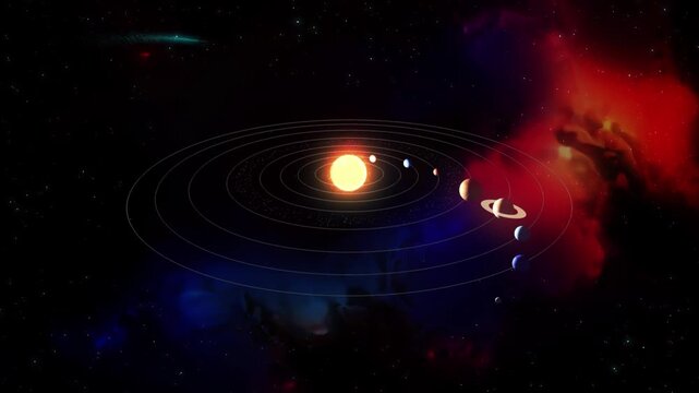A hypnotic, 60-second journey through the infinite dark of our Solar System. This seamless 4K loop captures the gravitational ballet of the planets as they orbit our central star - the Sun. 