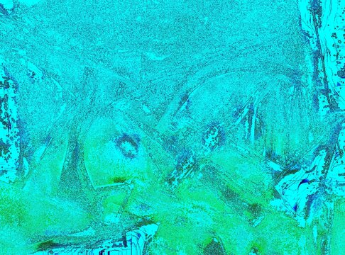 Cyberpunk noise texture map with green and cyan abstract grunge overlay asset