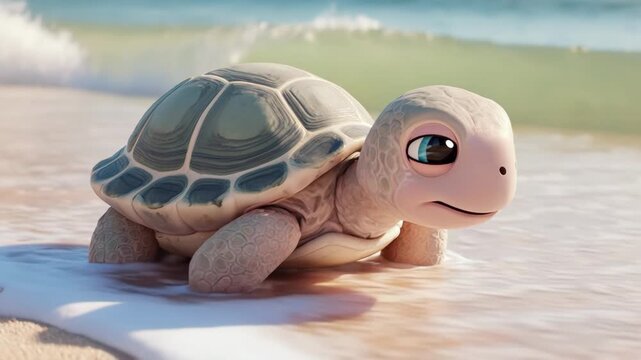 Underwater snorkeling mask with sea turtle shell on sandy beach