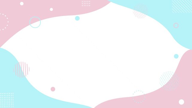 simple, cute, and pop-style background frame featuring pastel-colored geometric shapes and waves