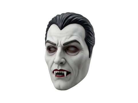 Vampire face mask with fangs in close-up for Halloween