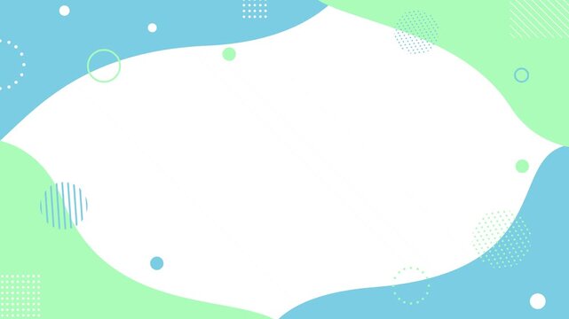 simple, cute, and pop-style background frame featuring pastel-colored geometric shapes and waves