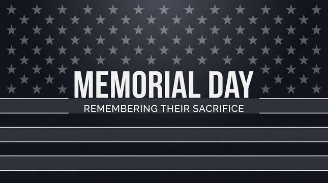 Memorial Day background with stars and stripes pattern featuring text remembering their sacrifice for honoring fallen soldiers and military veterans honor