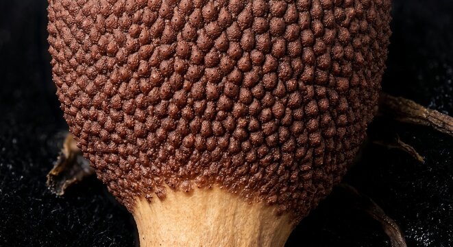 Extreme macro detail of parasitic cordyceps fungus stroma texture