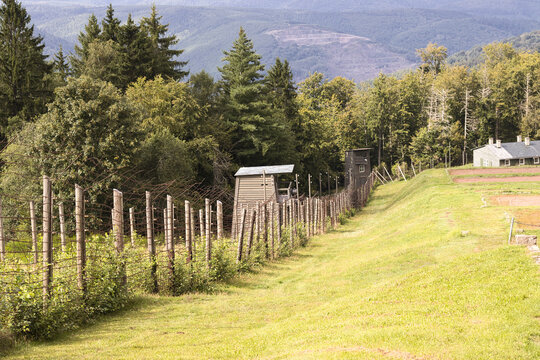 Barbed Wire Perimeter and Watchtower at Natzweiler-Struthof Memorial, France