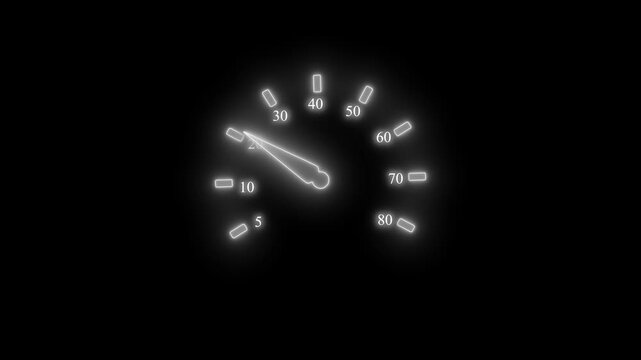 Glowing speed gauge or meter icon Minimal digital style image for speed animation