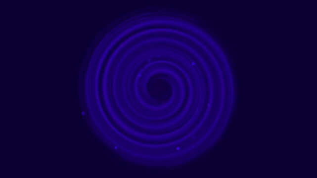 Abstract dark blue spiral motion animation 4k background, with glowing particles, and hypnotic swirl effect