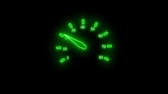 Glowing speed gauge or meter icon Minimal digital style image for speed animation