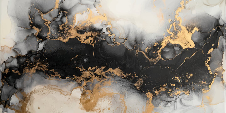 Abstract winter and geothermal volcanic landscape in New Zealand with snow on window ice on river and lake steam geysers volcanic rocks blue sky clouds sea fire smoke