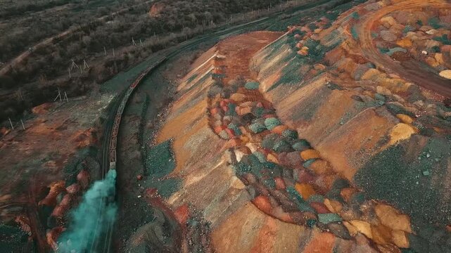 iron ore quarry loading iron ore freight train