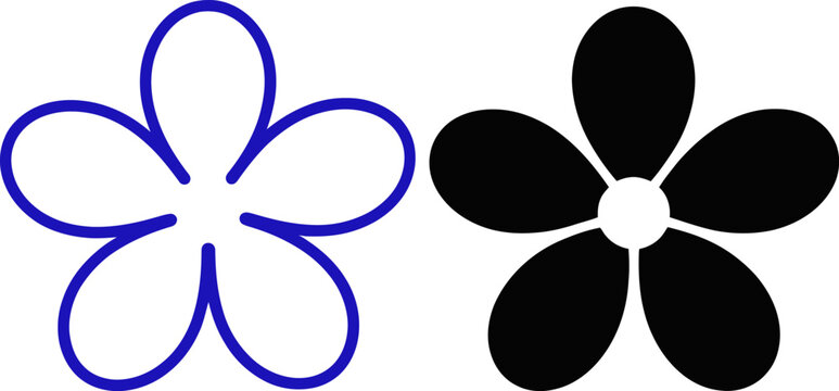 Three blue interlocked rings and four black ovals icon
