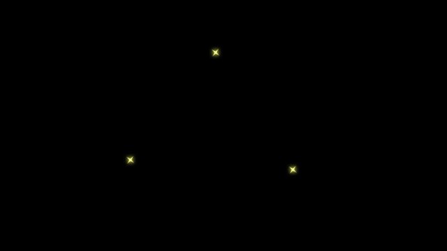 Twinkling stars animation showing cartoon white sparkles blinking softly on black screen.twinkling starry night sky, looping.blinking retro vector stars and line blast. 4k animation video.