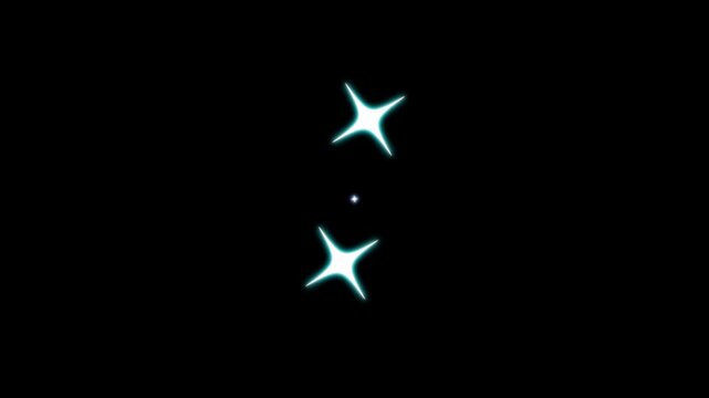 winkling star, vector star light effect doodle style . balck background. Alpha channel.Sparkle Star glowing animation, blinking light effect A cloud of cosmic shining dust. 4k animation vid