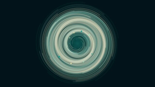 Abstract swirling vortex animation 4k background, with glowing particles, and circular motion, spiral